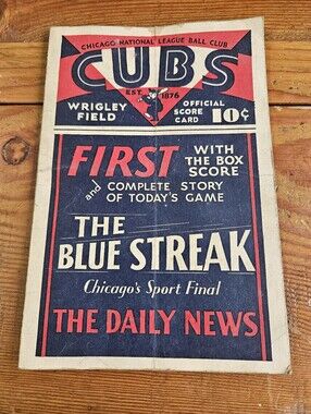 1930 Chicago Cubs Boston Braves Scorecard scored Used See Photos